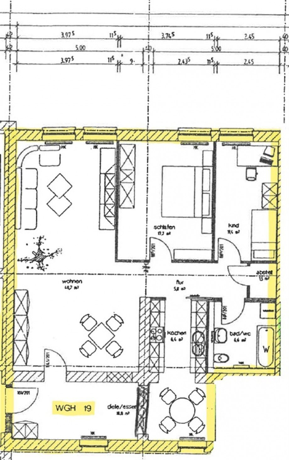 Grundriss WE 19 Etagenwohnung Torgau