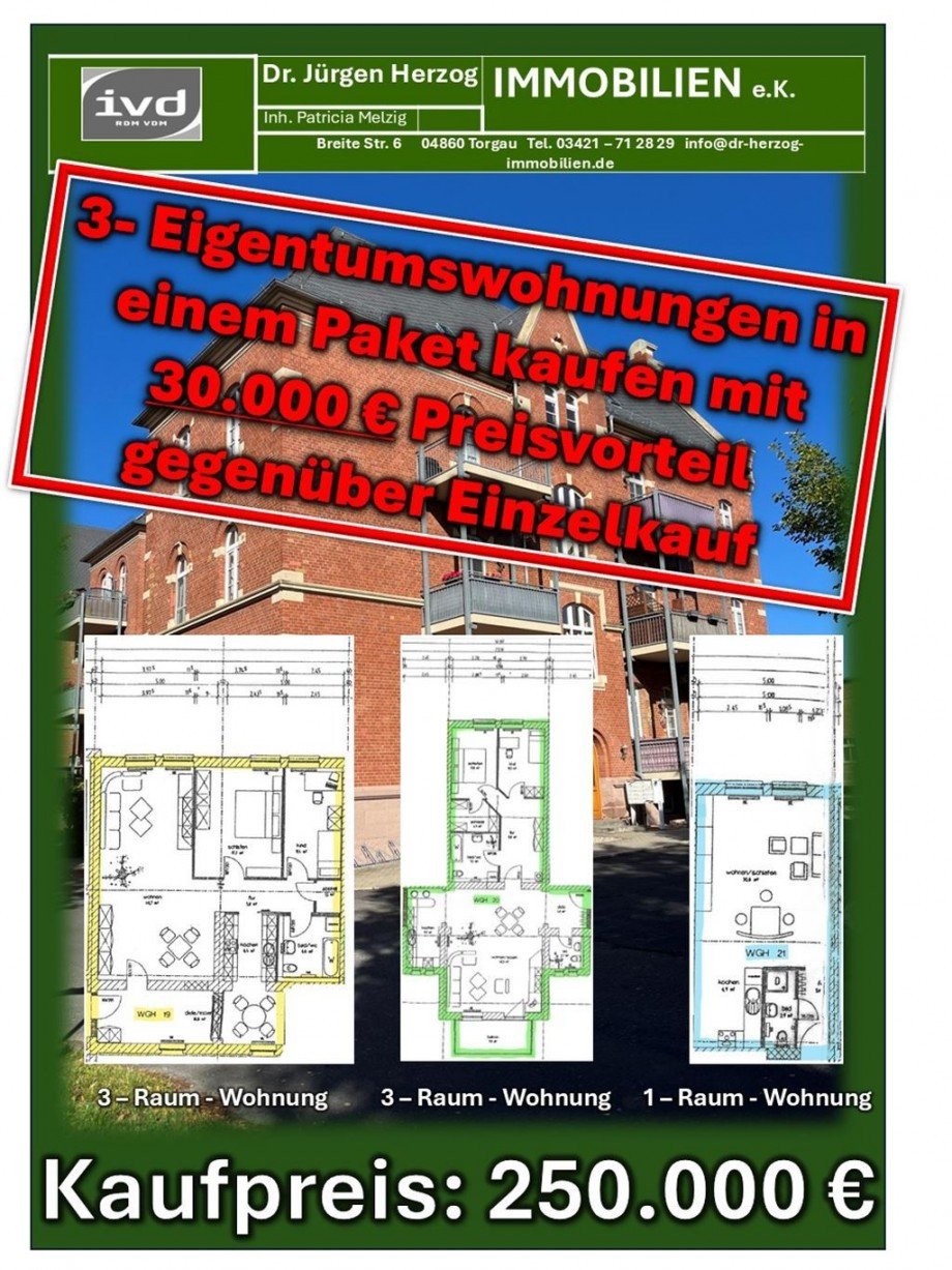Aushang A3- Paketkauf Preisvorteil Etagenwohnung Torgau
