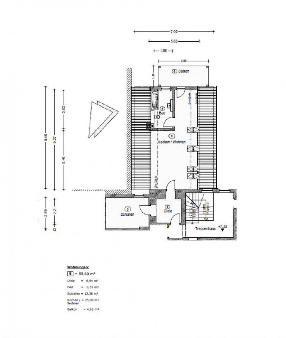 Grundriss WE 8 Etagenwohnung Torgau