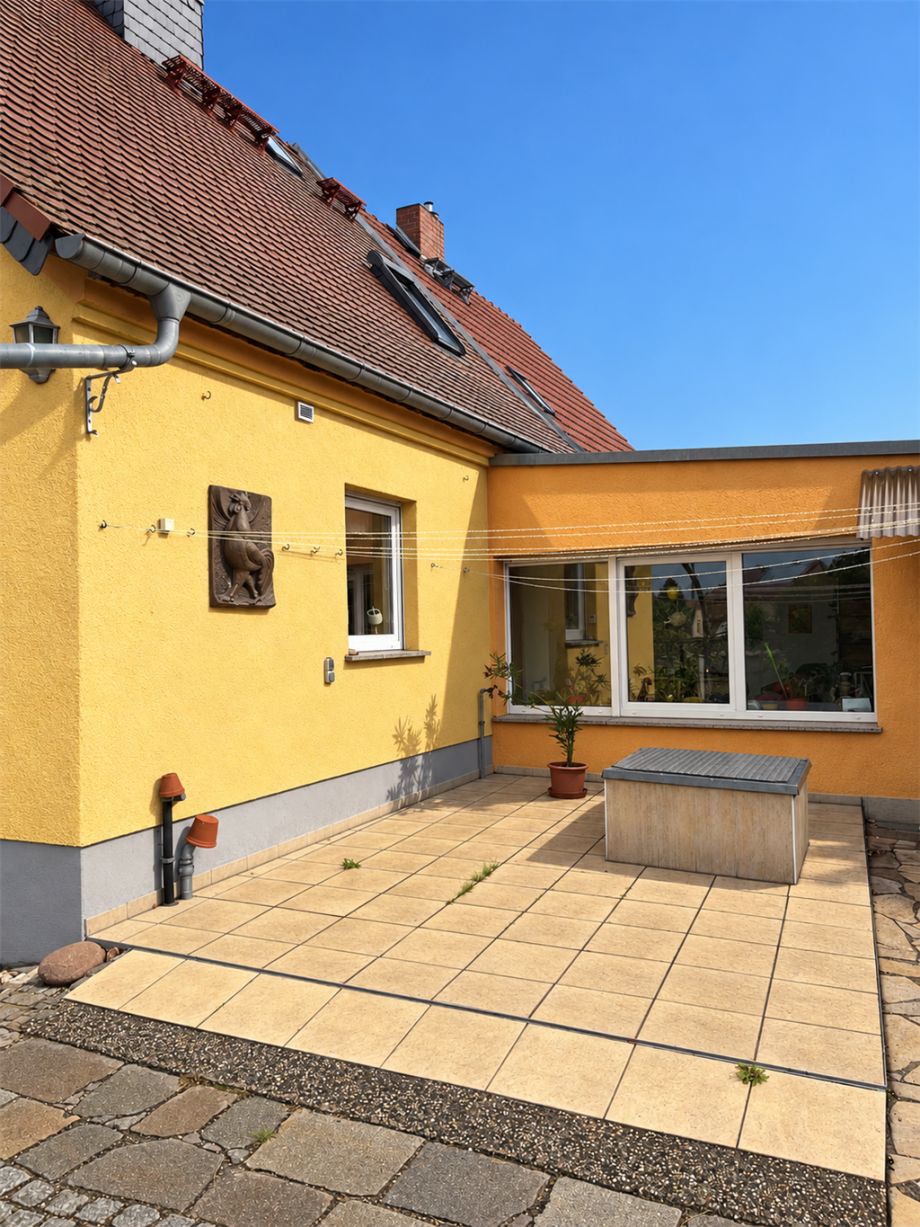 Terrasse1 Doppelhaush�lfte Zwethau