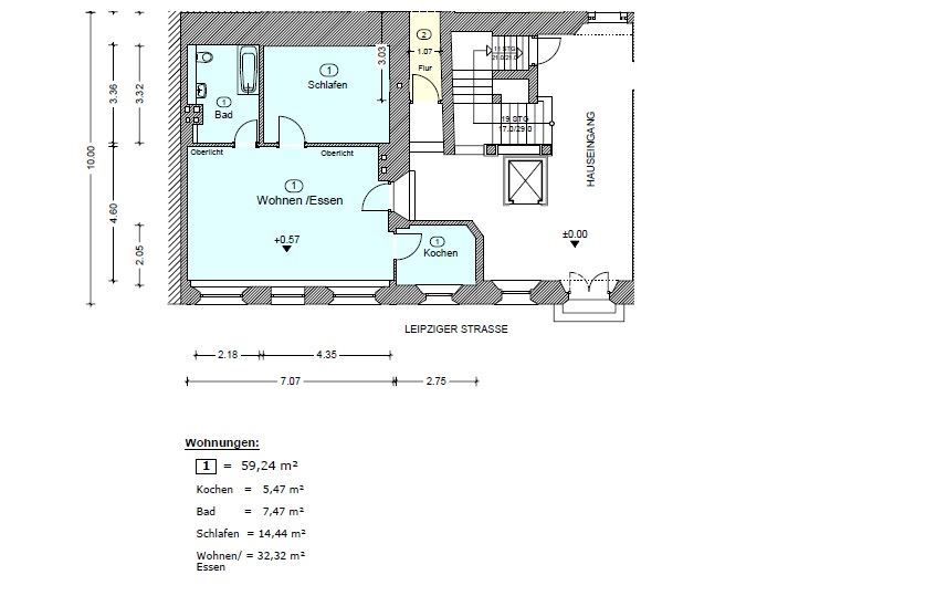 Grundriss WE 1 Erdgeschosswohnung Torgau