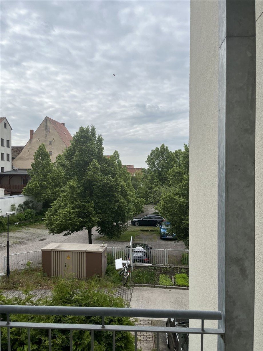 Blick vom Balkon Etagenwohnung Torgau