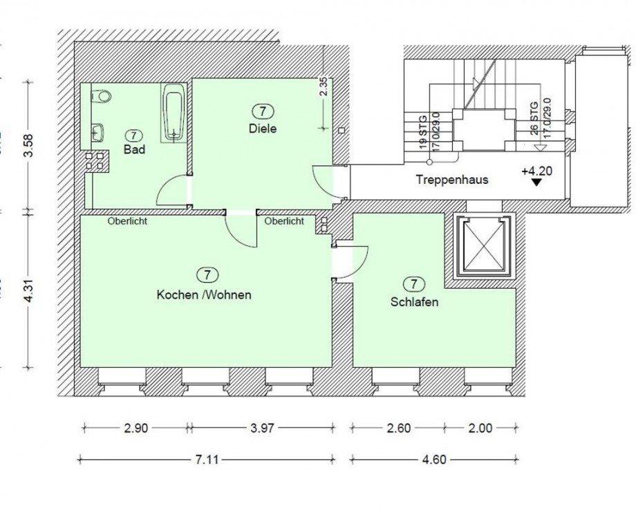 Grundriss WE 7 Etagenwohnung Torgau
