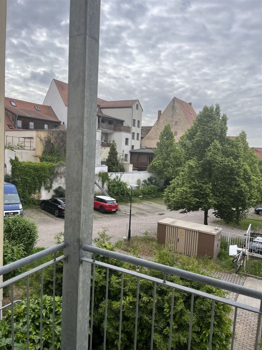 Blick vom Balkon Etagenwohnung Torgau