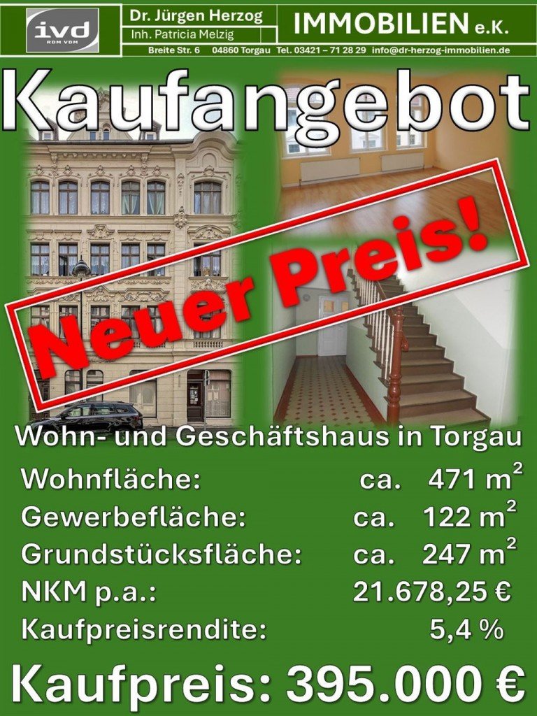 Aushang A3 Torgau Mehrfamilienhaus Wohn- und Gesch�ftshaus in Torgau